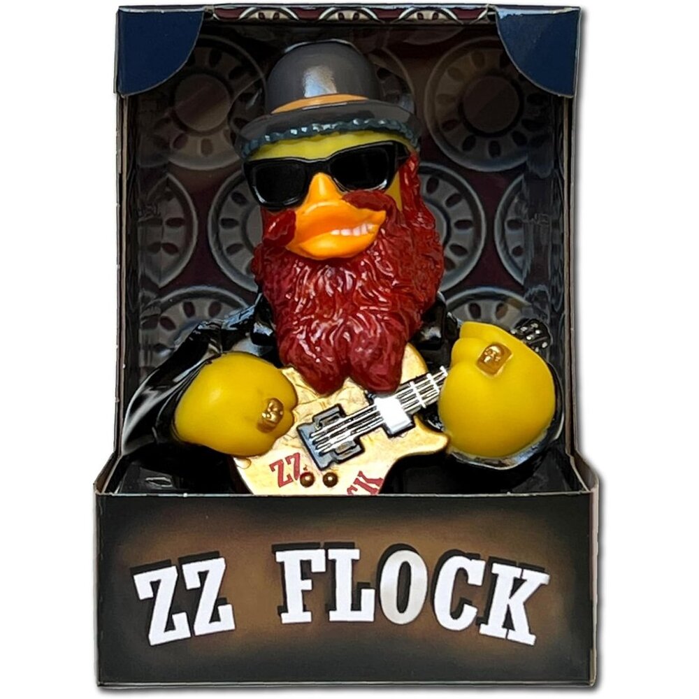 CelebriDucks ZZ Flock Rubber Duck – Rock Star Rubber Duckie With Guitar & Sungla